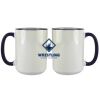 Accent Sublimation Blank Ceramic Mug - White w/Blue Rim and Handle - 11 oz Thumbnail