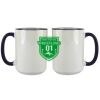 Accent Sublimation Blank Ceramic Mug - White w/Blue Rim and Handle - 11 oz Thumbnail