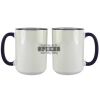 Accent Sublimation Blank Ceramic Mug - White w/Blue Rim and Handle - 11 oz Thumbnail
