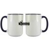 Accent Sublimation Blank Ceramic Mug - White w/Blue Rim and Handle - 11 oz Thumbnail