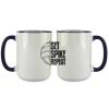 Accent Sublimation Blank Ceramic Mug - White w/Blue Rim and Handle - 11 oz Thumbnail