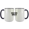 Accent Sublimation Blank Ceramic Mug - White w/Blue Rim and Handle - 11 oz Thumbnail