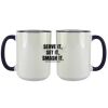 Accent Sublimation Blank Ceramic Mug - White w/Blue Rim and Handle - 11 oz Thumbnail