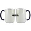 Accent Sublimation Blank Ceramic Mug - White w/Blue Rim and Handle - 11 oz Thumbnail