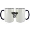 Accent Sublimation Blank Ceramic Mug - White w/Blue Rim and Handle - 11 oz Thumbnail