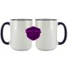 Accent Sublimation Blank Ceramic Mug - White w/Blue Rim and Handle - 11 oz Thumbnail