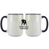 Accent Sublimation Blank Ceramic Mug - White w/Blue Rim and Handle - 11 oz Thumbnail