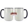 Accent Sublimation Blank Ceramic Mug - White w/Blue Rim and Handle - 11 oz Thumbnail