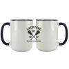 Accent Sublimation Blank Ceramic Mug - White w/Blue Rim and Handle - 11 oz Thumbnail