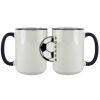 Accent Sublimation Blank Ceramic Mug - White w/Blue Rim and Handle - 11 oz Thumbnail