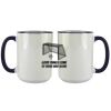 Accent Sublimation Blank Ceramic Mug - White w/Blue Rim and Handle - 11 oz Thumbnail