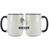 Accent Sublimation Blank Ceramic Mug - White w/Blue Rim and Handle - 11 oz Thumbnail
