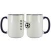 Accent Sublimation Blank Ceramic Mug - White w/Blue Rim and Handle - 11 oz Thumbnail