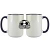 Accent Sublimation Blank Ceramic Mug - White w/Blue Rim and Handle - 11 oz Thumbnail
