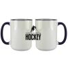 Accent Sublimation Blank Ceramic Mug - White w/Blue Rim and Handle - 11 oz Thumbnail