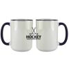Accent Sublimation Blank Ceramic Mug - White w/Blue Rim and Handle - 11 oz Thumbnail