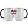 Accent Sublimation Blank Ceramic Mug - White w/Blue Rim and Handle - 11 oz Thumbnail