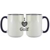Accent Sublimation Blank Ceramic Mug - White w/Blue Rim and Handle - 11 oz Thumbnail