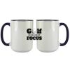 Accent Sublimation Blank Ceramic Mug - White w/Blue Rim and Handle - 11 oz Thumbnail