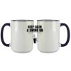Accent Sublimation Blank Ceramic Mug - White w/Blue Rim and Handle - 11 oz Thumbnail