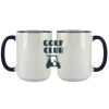 Accent Sublimation Blank Ceramic Mug - White w/Blue Rim and Handle - 11 oz Thumbnail