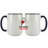Accent Sublimation Blank Ceramic Mug - White w/Blue Rim and Handle - 11 oz Thumbnail