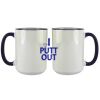 Accent Sublimation Blank Ceramic Mug - White w/Blue Rim and Handle - 11 oz Thumbnail