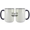 Accent Sublimation Blank Ceramic Mug - White w/Blue Rim and Handle - 11 oz Thumbnail