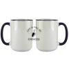 Accent Sublimation Blank Ceramic Mug - White w/Blue Rim and Handle - 11 oz Thumbnail