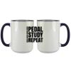 Accent Sublimation Blank Ceramic Mug - White w/Blue Rim and Handle - 11 oz Thumbnail