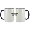Accent Sublimation Blank Ceramic Mug - White w/Blue Rim and Handle - 11 oz Thumbnail