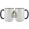 Accent Sublimation Blank Ceramic Mug - White w/Blue Rim and Handle - 11 oz Thumbnail