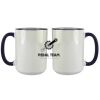 Accent Sublimation Blank Ceramic Mug - White w/Blue Rim and Handle - 11 oz Thumbnail