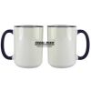 Accent Sublimation Blank Ceramic Mug - White w/Blue Rim and Handle - 11 oz Thumbnail
