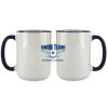 Accent Sublimation Blank Ceramic Mug - White w/Blue Rim and Handle - 11 oz Thumbnail