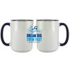 Accent Sublimation Blank Ceramic Mug - White w/Blue Rim and Handle - 11 oz Thumbnail