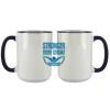 Accent Sublimation Blank Ceramic Mug - White w/Blue Rim and Handle - 11 oz Thumbnail