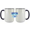 Accent Sublimation Blank Ceramic Mug - White w/Blue Rim and Handle - 11 oz Thumbnail