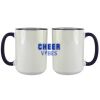 Accent Sublimation Blank Ceramic Mug - White w/Blue Rim and Handle - 11 oz Thumbnail