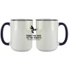 Accent Sublimation Blank Ceramic Mug - White w/Blue Rim and Handle - 11 oz Thumbnail