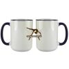 Accent Sublimation Blank Ceramic Mug - White w/Blue Rim and Handle - 11 oz Thumbnail